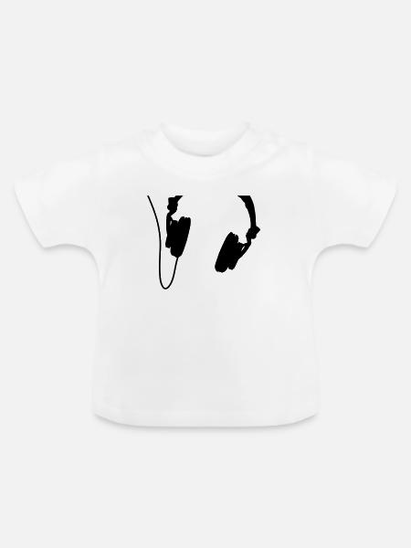 Headphones - Baby Bio-T-Shirt mit Rundhals - Weiß
