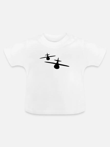 Zwei Flugzeuge - Baby Bio-T-Shirt mit Rundhals - Weiß