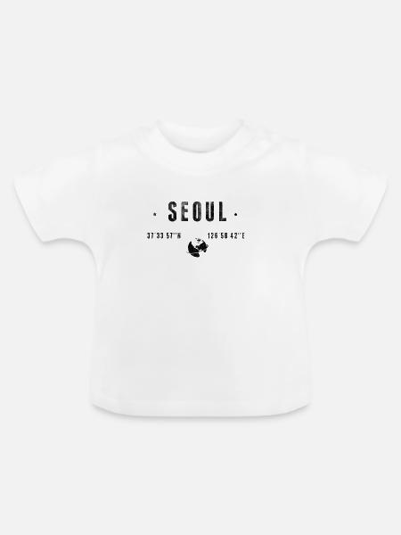 Séoul - Baby Bio-T-Shirt mit Rundhals - Weiß