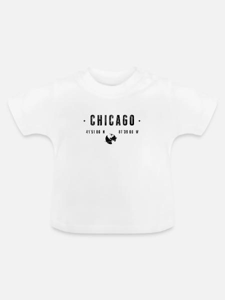 Chicago - Baby Bio-T-Shirt mit Rundhals - Weiß