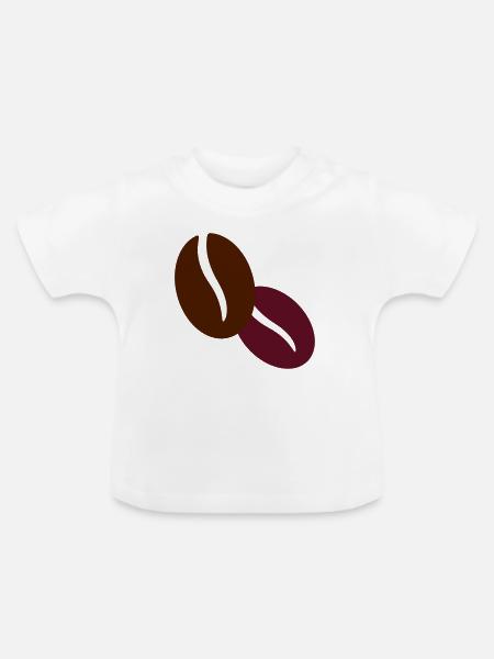 Kaffee - Baby Bio-T-Shirt mit Rundhals - Weiß