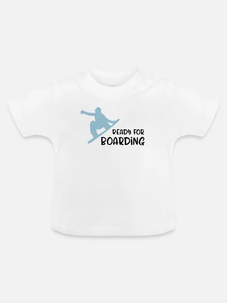Snowboard - Baby Bio-T-Shirt mit Rundhals - Weiß