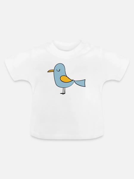 Vogel - Baby Bio-T-Shirt mit Rundhals - Weiß