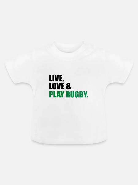 Rugby - Baby Bio-T-Shirt mit Rundhals - Weiß