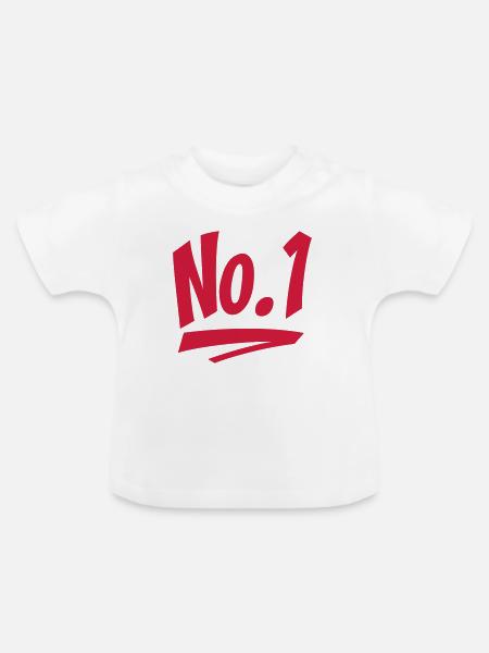 No 1 - Baby Bio-T-Shirt mit Rundhals - Weiß