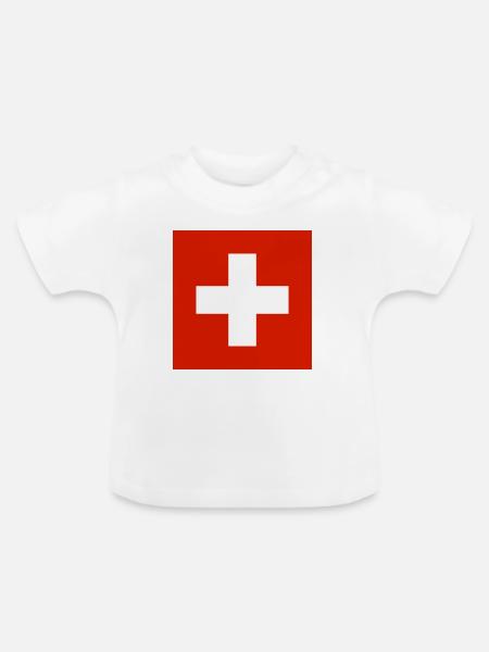 Schweiz - Baby Bio-T-Shirt mit Rundhals - Weiß