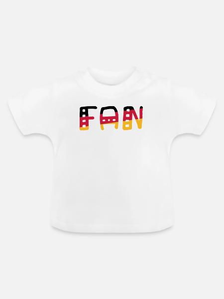FAN - Shirt Deutschland - Baby Bio-T-Shirt mit Rundhals - Weiß