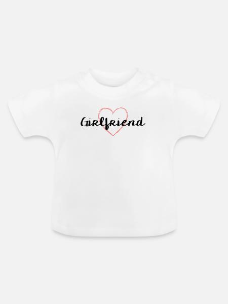Girlfriend Herz Junggesellenabschied - Baby Bio-T-Shirt mit Rundhals - Weiß