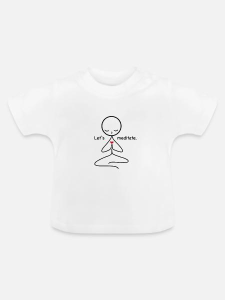 Meditation - Baby Bio-T-Shirt mit Rundhals - Weiß