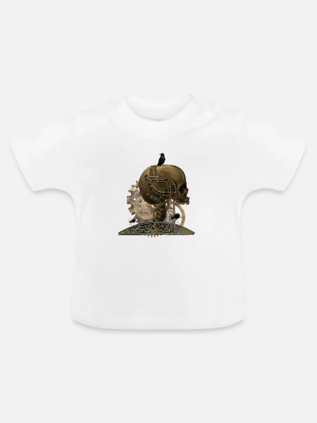 Super schrecklichen technischen Schädel - Baby Bio-T-Shirt mit Rundhals - Weiß