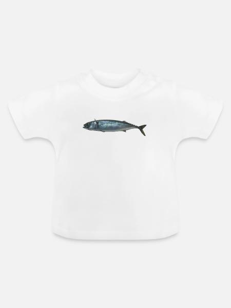 Fisch Makrele - Baby Bio-T-Shirt mit Rundhals - Weiß
