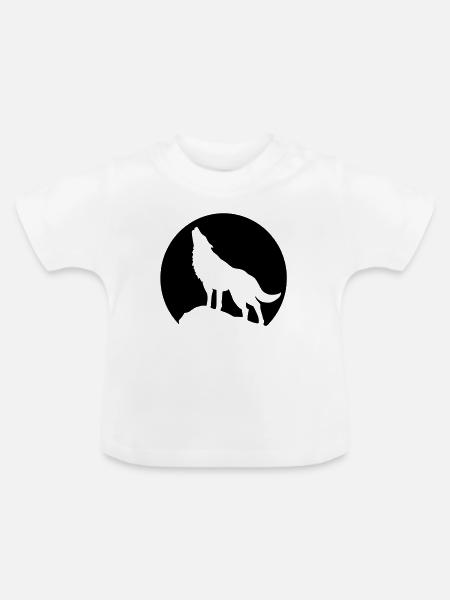mond wolf - Baby Bio-T-Shirt mit Rundhals - Weiß