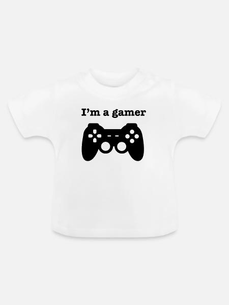 Gamer Spiele - Baby Bio-T-Shirt mit Rundhals - Weiß