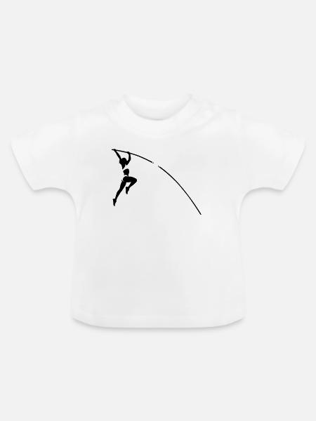 Stabhochsprung - Baby Bio-T-Shirt mit Rundhals - Weiß
