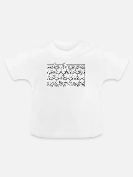 Funny Cats - Lustige Katzen - Baby Bio-T-Shirt mit Rundhals - Weiß