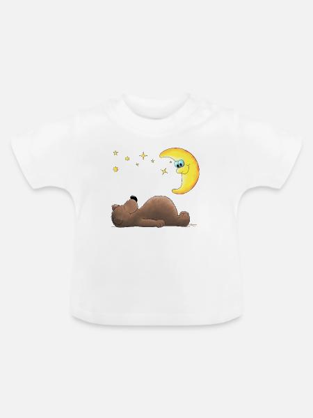 süßer Teddybär - Bär - Baby Bio-T-Shirt mit Rundhals - Weiß