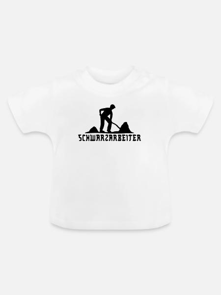 Schwarzarbeiter - Baby Bio-T-Shirt mit Rundhals - Weiß