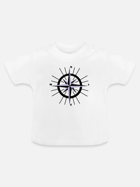 Nautische Kompass - Baby Bio-T-Shirt mit Rundhals - Weiß