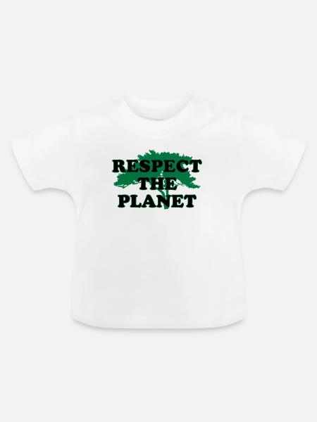 Respect the Planet - Baby Bio-T-Shirt mit Rundhals - Weiß