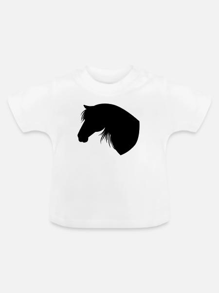 Horse - Baby Bio-T-Shirt mit Rundhals - Weiß