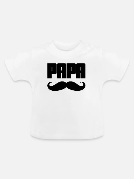 Papa - Baby Bio-T-Shirt mit Rundhals - Weiß