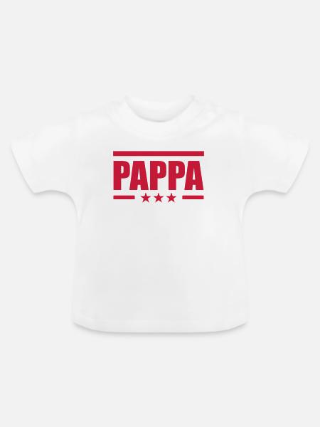 Pappa - Baby Bio-T-Shirt mit Rundhals - Weiß