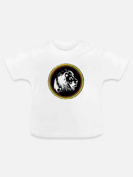 Rasta Farbkreis Ring - Baby Bio-T-Shirt mit Rundhals - Weiß