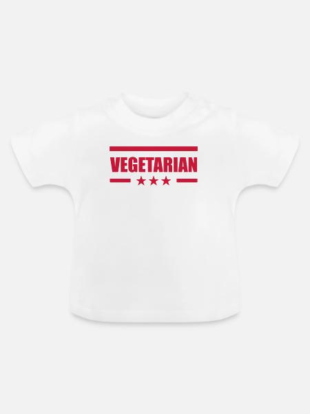 Vegetarian - Baby Bio-T-Shirt mit Rundhals - Weiß