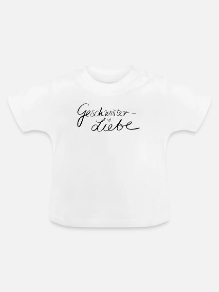 Geschwisterliebe - Baby Bio-T-Shirt mit Rundhals - Weiß