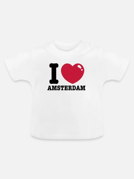 amsterdam - Baby Bio-T-Shirt mit Rundhals - Weiß