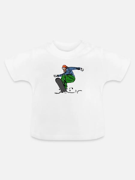 Snowboarder - Baby Bio-T-Shirt mit Rundhals - Weiß
