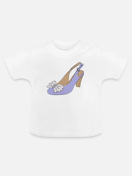 Damenschuh Schuh Mode - Baby Bio-T-Shirt mit Rundhals - Weiß