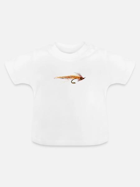 Fly fishing - Baby Bio-T-Shirt mit Rundhals - Weiß