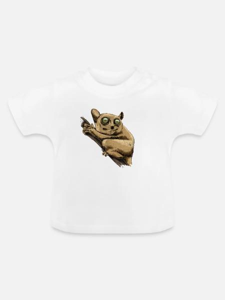 Koboldmaki - Baby Bio-T-Shirt mit Rundhals - Weiß