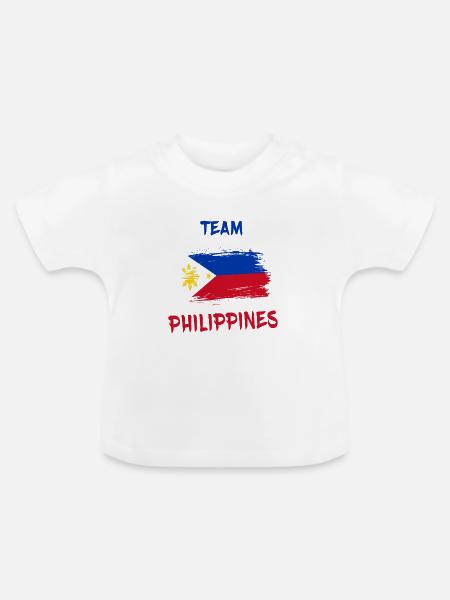 Team Philippinen / Manila - Baby Bio-T-Shirt mit Rundhals - Weiß
