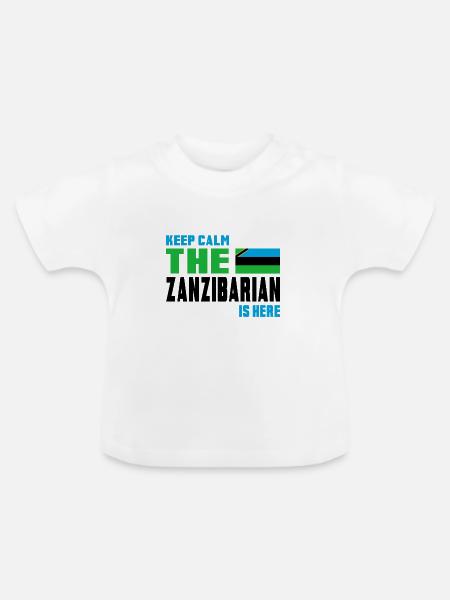Keep Calm Design / Geschenk Tansania - Baby Bio-T-Shirt mit Rundhals - Weiß