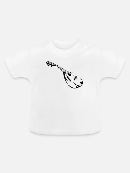 mandoline musiker - Baby Bio-T-Shirt mit Rundhals - Weiß