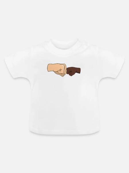 Fäuste in Freundschafts-Geste - Baby Bio-T-Shirt mit Rundhals - Weiß