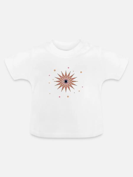 böser Blick - Baby Bio-T-Shirt mit Rundhals - Weiß
