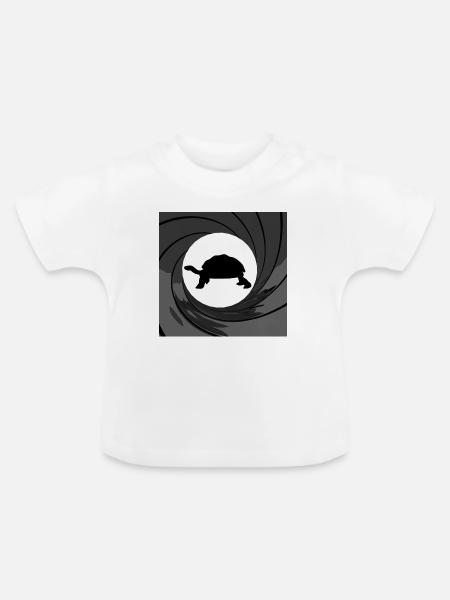 Bond Schildkroete - Baby Bio-T-Shirt mit Rundhals - Weiß
