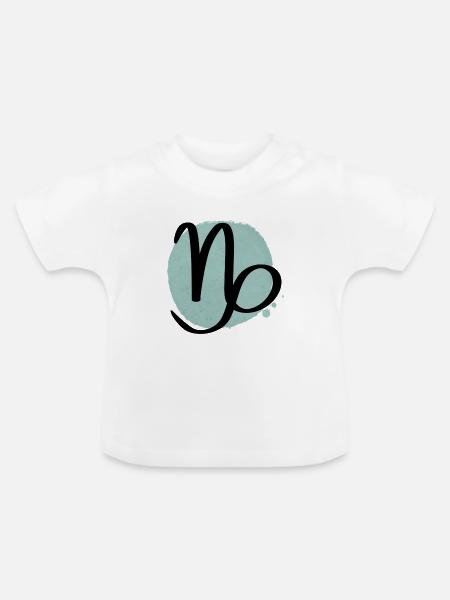 Sternzeichen Steinbock - Baby Bio-T-Shirt mit Rundhals - Weiß