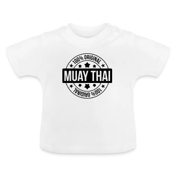 Muay-Thai - Thai Boxing - Baby Organic T-Shirt with Round Neck - white - Front