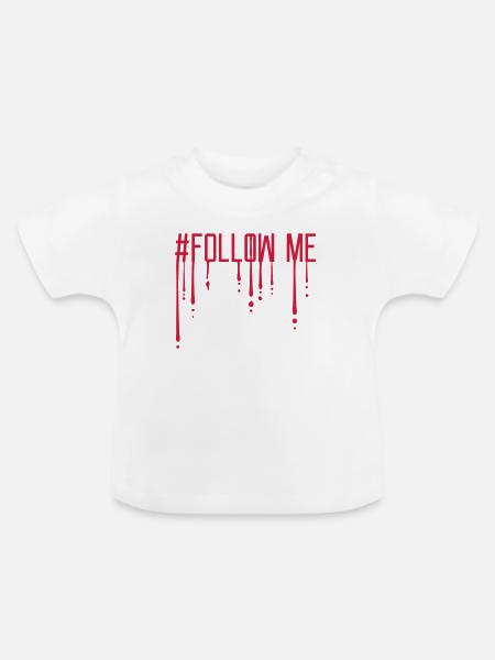 Blut Tropfen Follow - Baby Bio-T-Shirt mit Rundhals - Weiß
