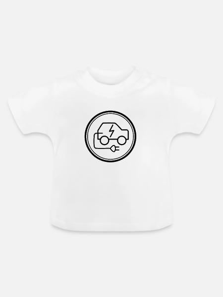 Elektroauto - Baby Bio-T-Shirt mit Rundhals - Weiß