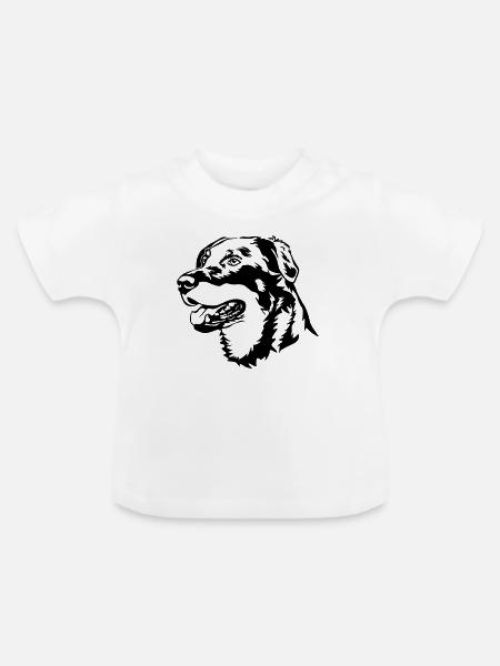 Beauceron Kopf - Baby Bio-T-Shirt mit Rundhals - Weiß