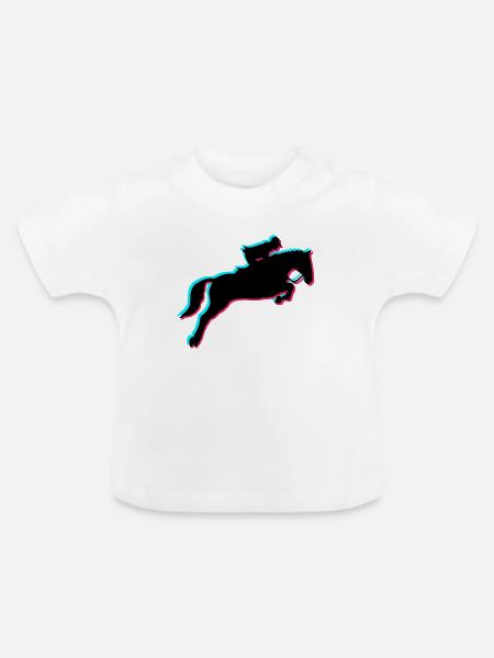 Pferde-Reiten - Baby Bio-T-Shirt mit Rundhals - Weiß