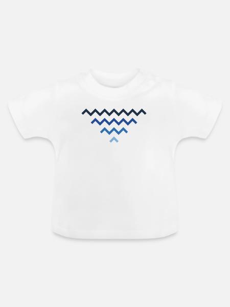 Wellen - Baby Bio-T-Shirt mit Rundhals - Weiß