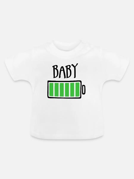 Aus Batterien - Baby - Baby Bio-T-Shirt mit Rundhals - Weiß