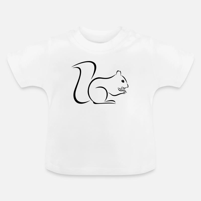 Écureuils - T-shirt bio col rond Bébé - blanc