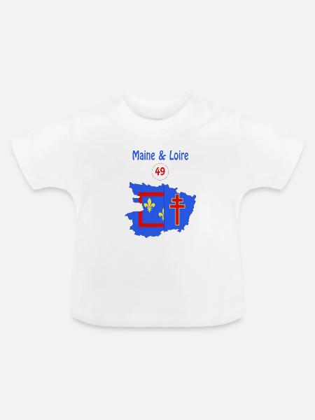 Maine & Loire - Baby Bio-T-Shirt mit Rundhals - Weiß